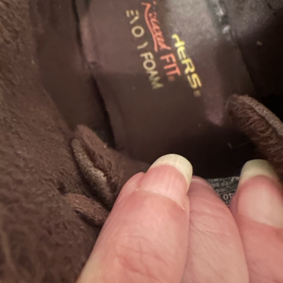Skechers relaxed fit memory foam Brown Moccasin suede leather booties size 10 - Picture 4 of 6